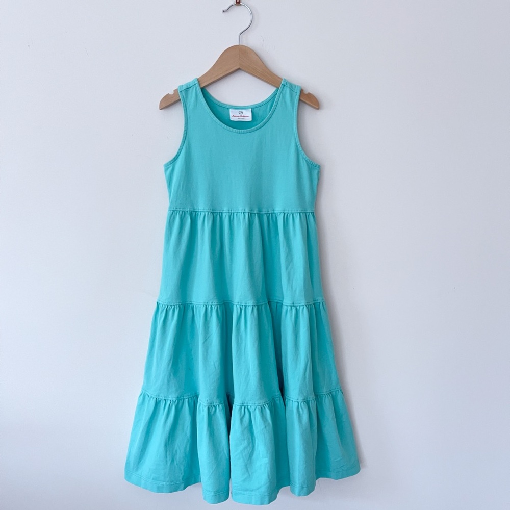 HANNA ANDERSSON VGUC Bright Aqua Tiered Sleeveless Dress